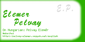 elemer pelvay business card